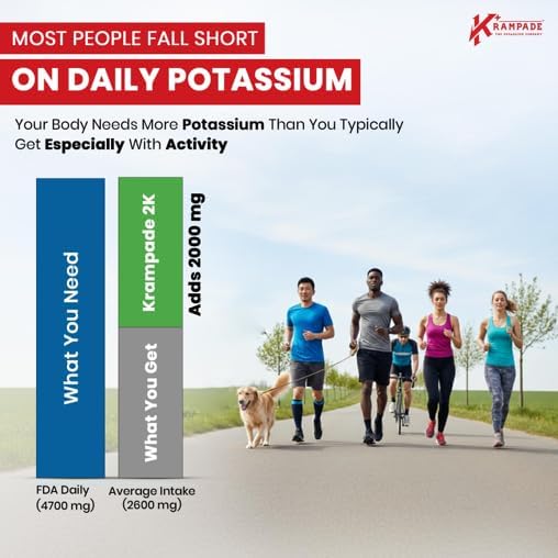 Krampade High Potassium Electrolytes Powder, 50 Servings