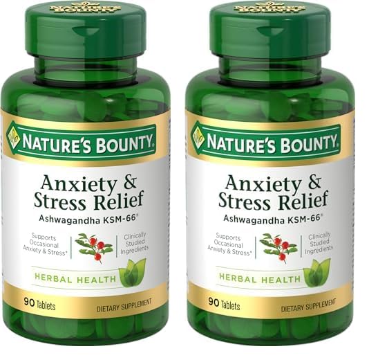 Nature's Bounty Stress Relief Ashwagandha KSM-66 Dietary Supplement Tablet 180 Tablets