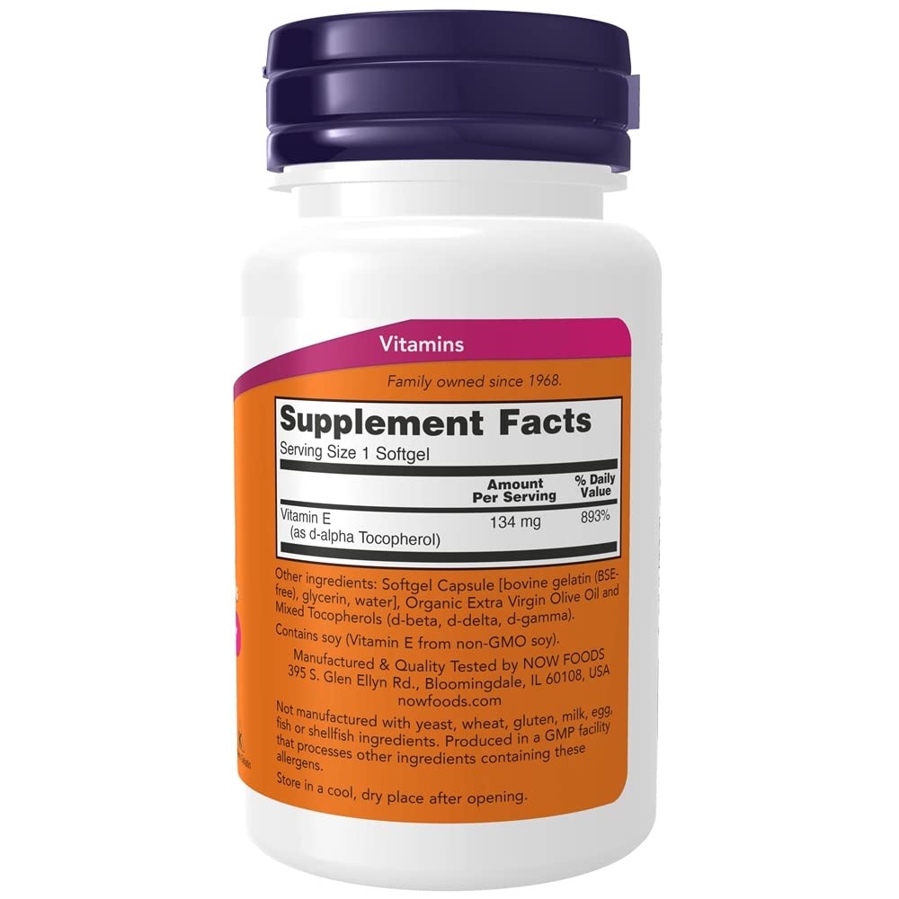 NOW Foods E-200 Mixed Tocopherols Softgels, 300 Softgels