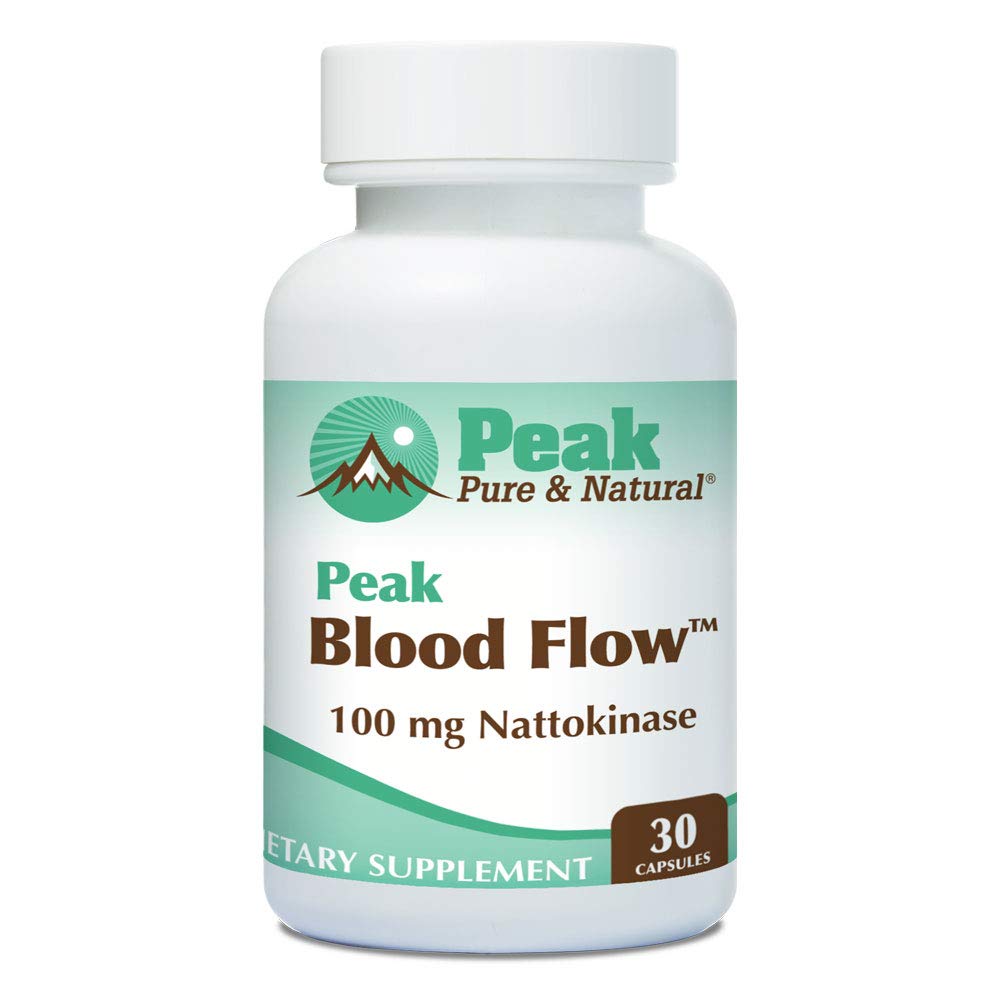 Peak Pure & Natural Peak Blood Flow Nattokinase Supplement - Healthy Blood Circulation Supplements for Adults | 100mg - 30 Capsules