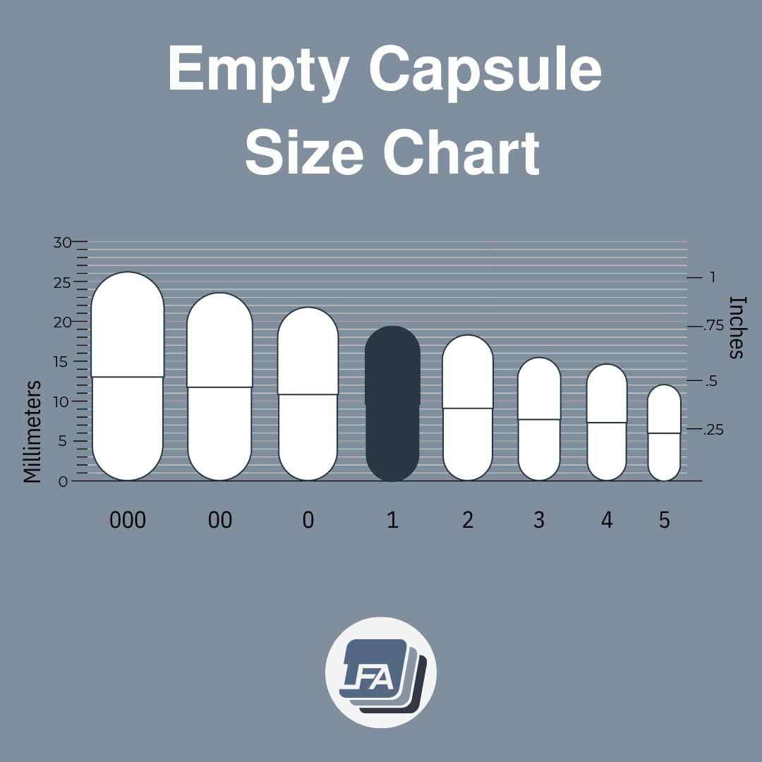 LFA Tablet Presses Vegan Pullulan Empty Capsules, Capsule, 1000 Count