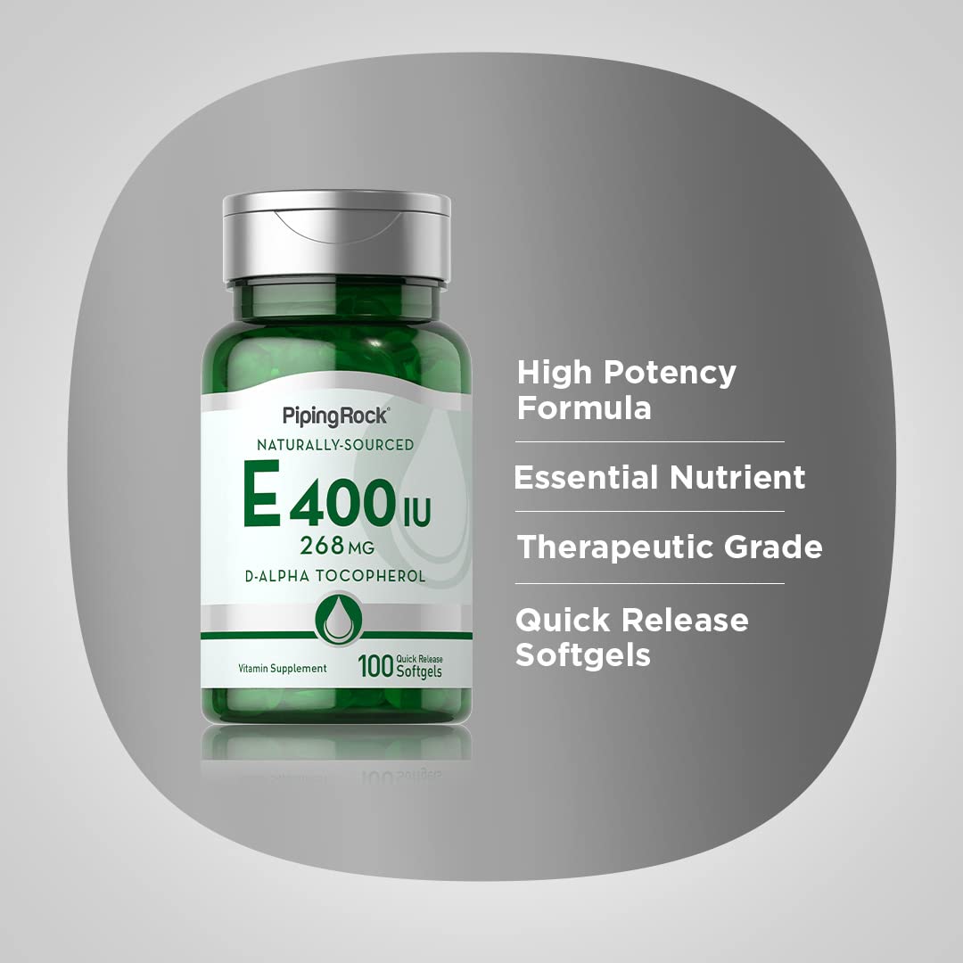 Piping Rock Vitamin E 400 IU Softgel Capsules 100 Count
