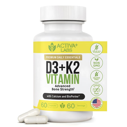 Activa Labs Vitamin D3 & K2 Capsules, 60 Count