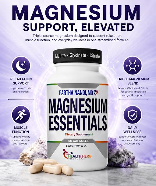Partha Nandi, MD Magnesium Glycinate Citrate & Malate Complex 235 mg Capsules 60 Count
