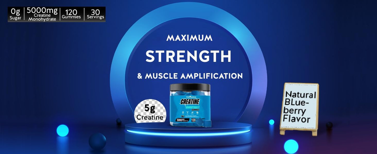 CellRestore Creatine Monohydrate Gummies, 120 Count