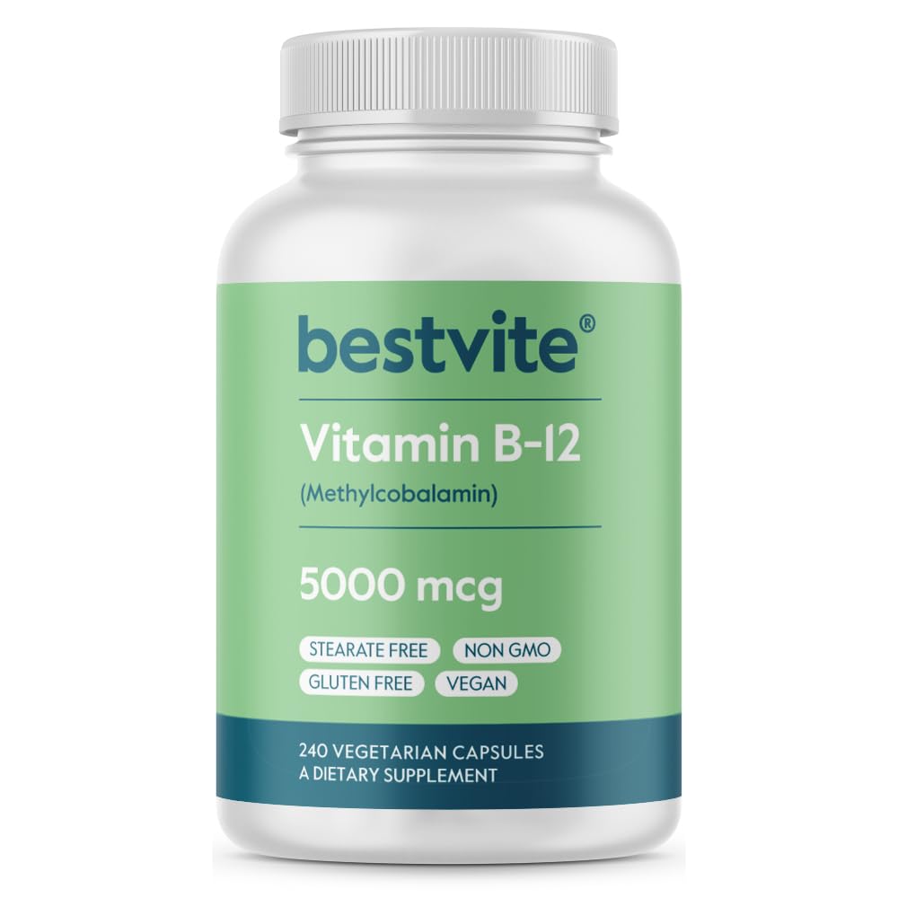 BESTVITE Vitamin B12 (Methylcobalamin) 5000mcg Capsule, 240 Count