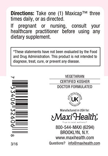 Maxi Health Gingermax Ginger Bromelain & Vitamin B6 Digestion Health Capsules, 60 Count
