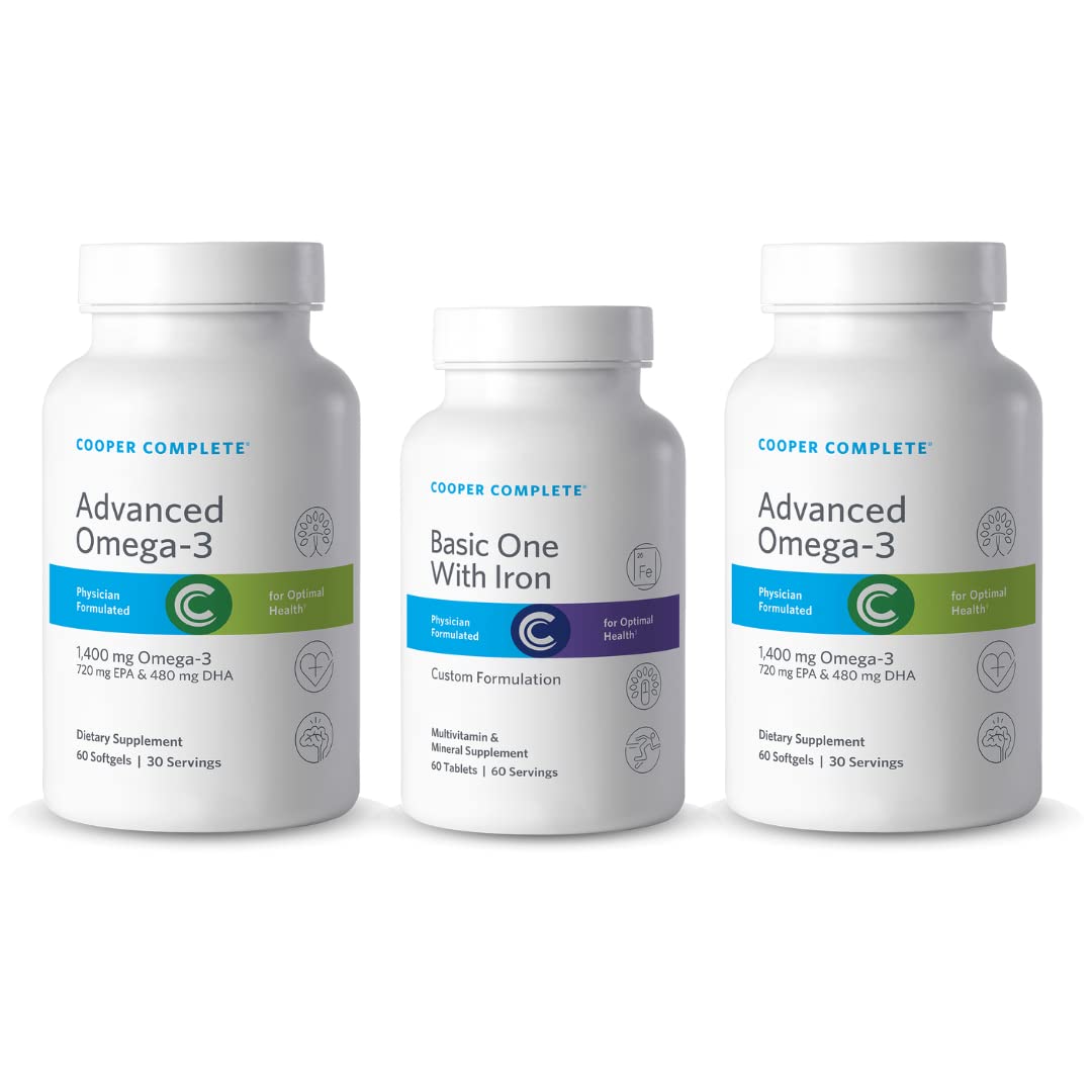 Cooper Complete Basic One Multivitamin with Iron + Omega-3 Tablets and Softgels, 3