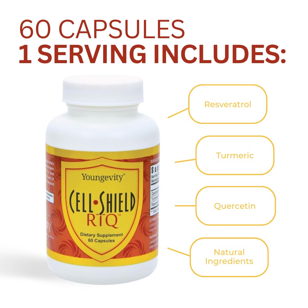 Youngevity Cell Shield RTQ Turmeric Curcumin Antioxidant Blend, 60 Capsules
