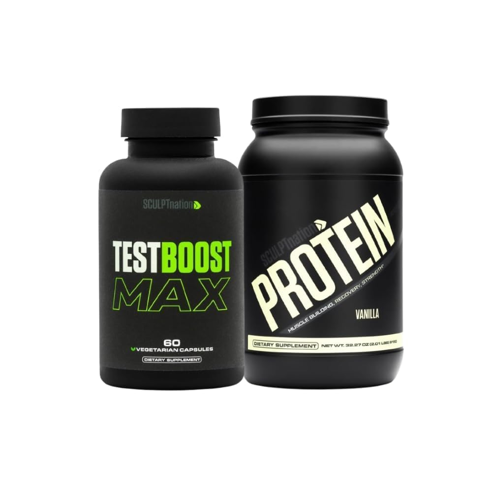 Sculpt Nation Test Boost Max and Protein Vanilla Powder Bundle, 2-Pack