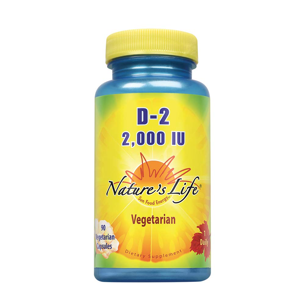 Nature's Life Vitamin D-2 2000IU Vegetarian Capsules, 90 Vegetarian Capsules
