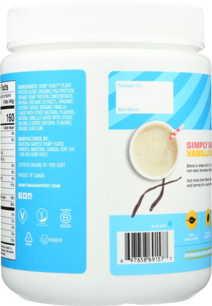 Hemp Yeah! Plant Protein Powder Vanilla, 1
