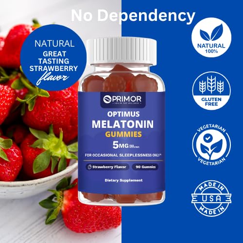 Optimus Weight Melatonin Gummies Maximum Strength 5 mg Per Serving 90 Gummies