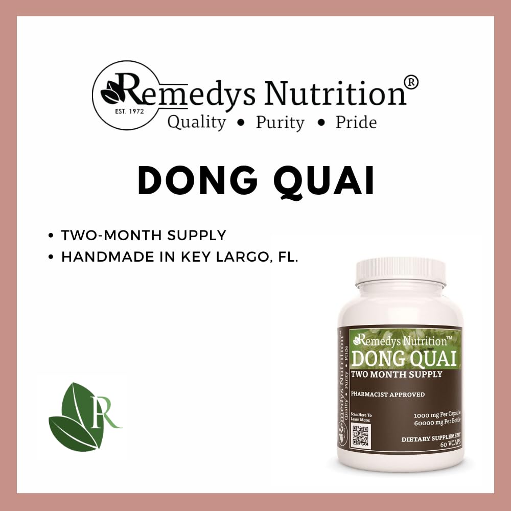 Remedy’s Nutrition Dong Quai 1000 mg Capsules, 60 Count