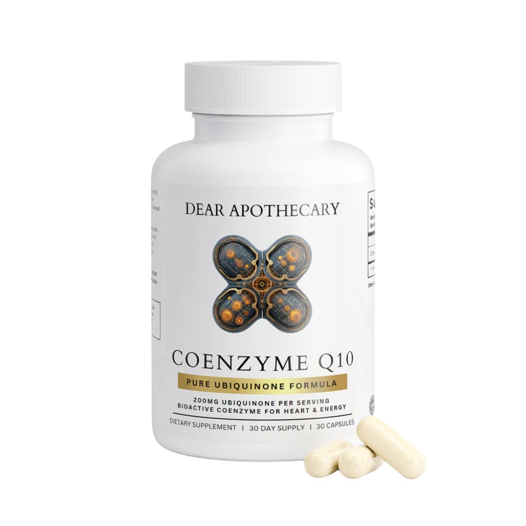 Dear Apothecary CoQ-10 200mg Coenzyme Q-10 (Ubiquinone) Capsules, 60 Count