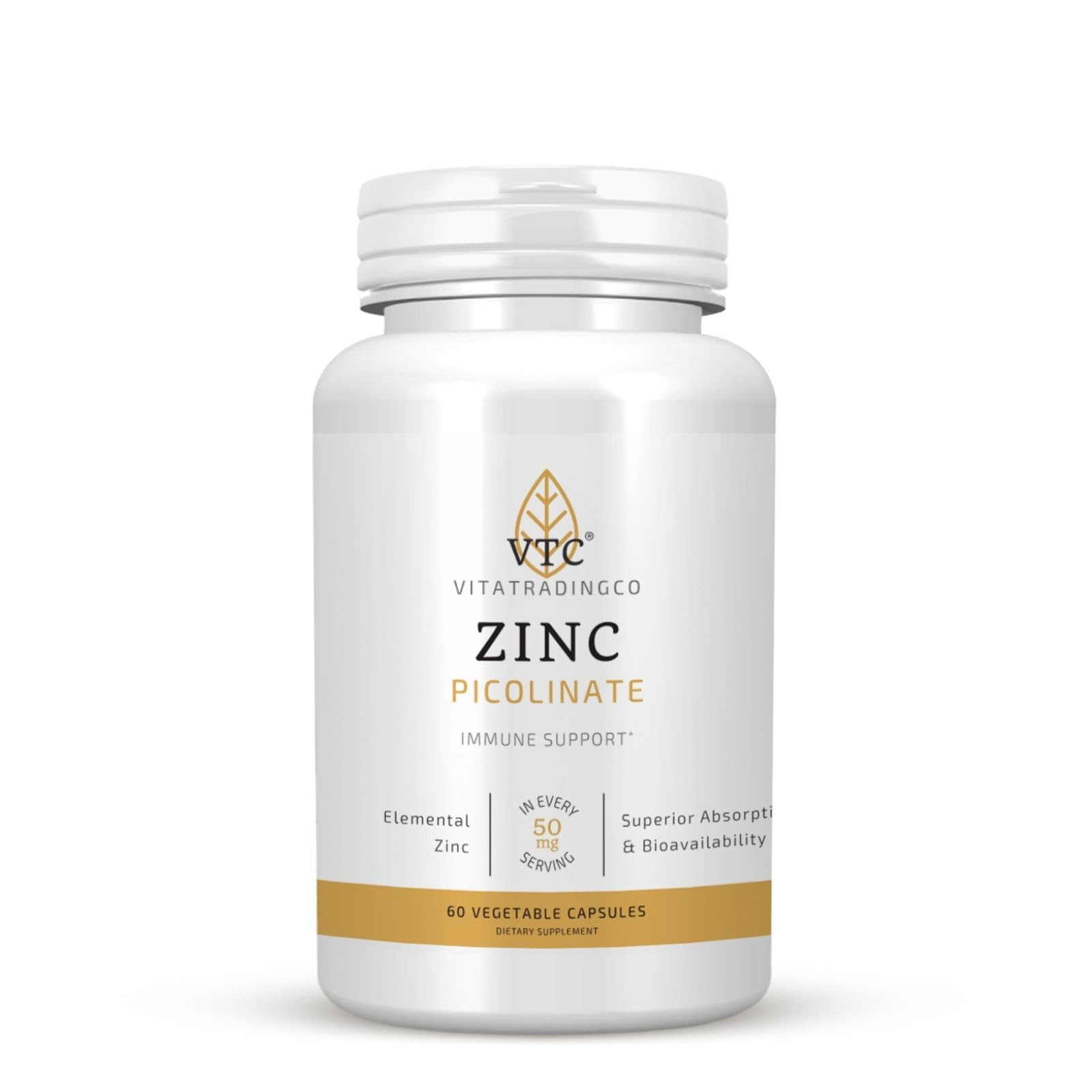 VTC Zinc Picolinate Vegetable Capsules, 60 Count