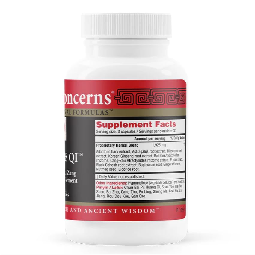 Health Concerns Source Qi – Qi Energy & Digestive Health Support Chinese Herbal Formula with Astragalus, Ginseng, Ginger, & Atractylodes, 90 Capsules