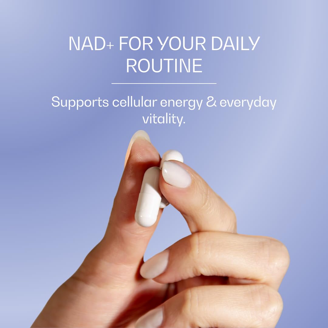 The Blue Formula NAD Caps NAD (Nicotinamide Adenine Dinucleotide) + Hydrolyzed Marine Collagen Daily Supplement, 90 Capsules
