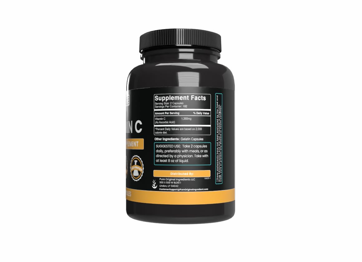 PURE ORIGINAL INGREDIENTS Vitamin C Capsule 365 Capsules