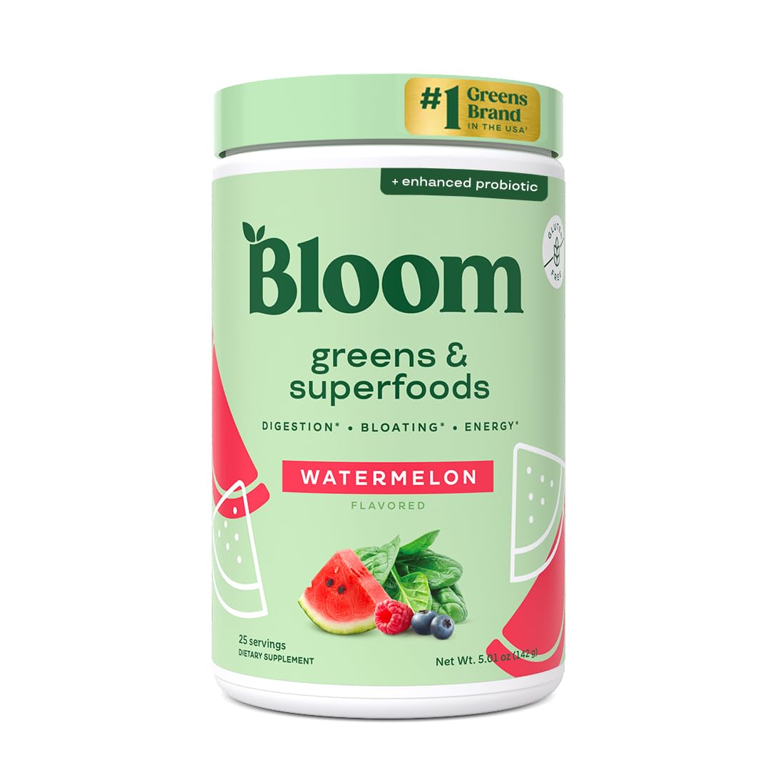 Bloom Nutrition Superfood Greens Powder Watermelon 25 Servings