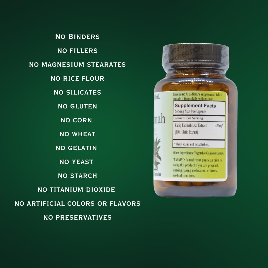 Barlowe's Herbal Elixirs Kacip Fatimah 100:1 Extract Labisia Pumila 425mg Per Capsule, 60 Capsules