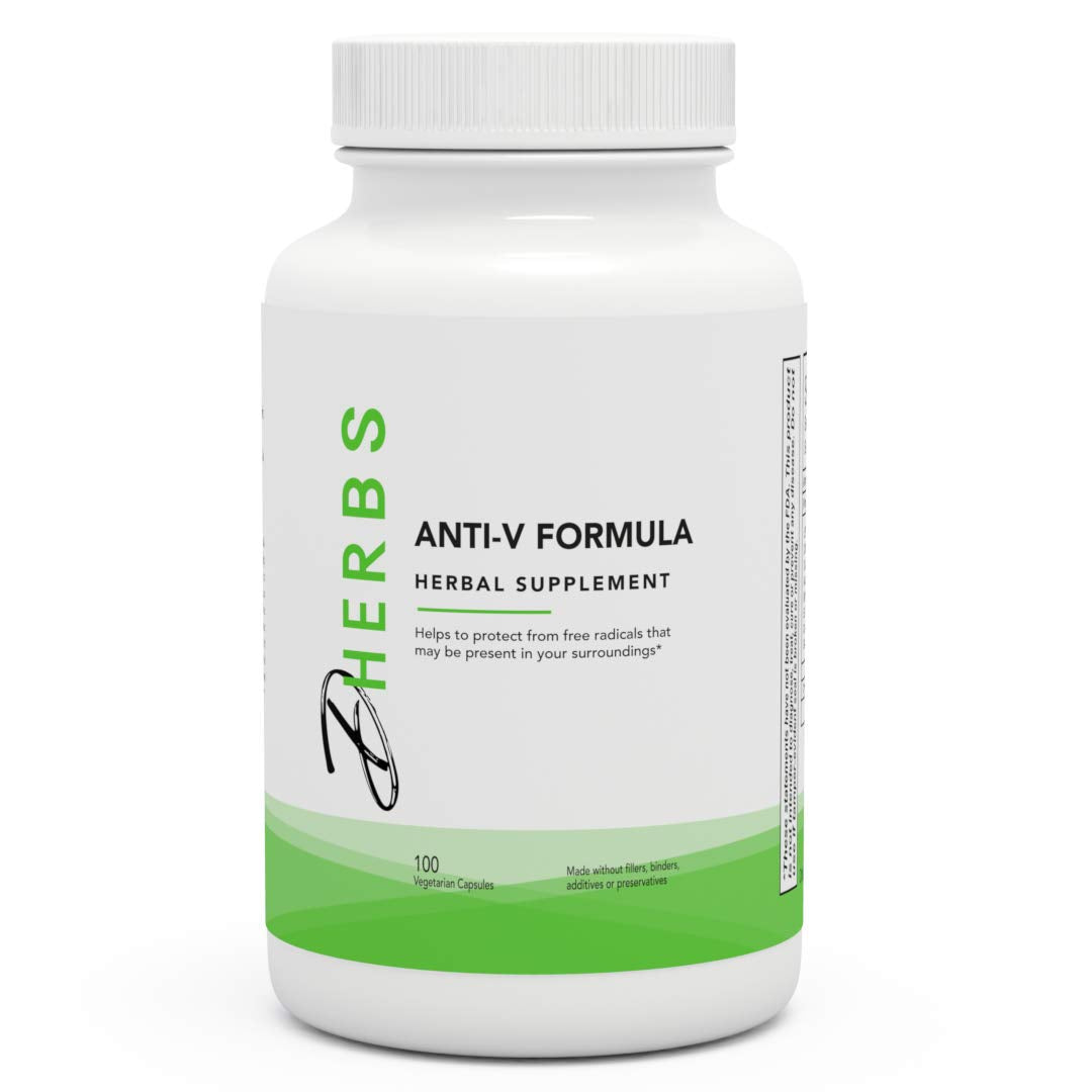 Dherbs Anti-V Supplement with Elderberry, Lemon Balm, and Garlic Capsule, 100 Capsules