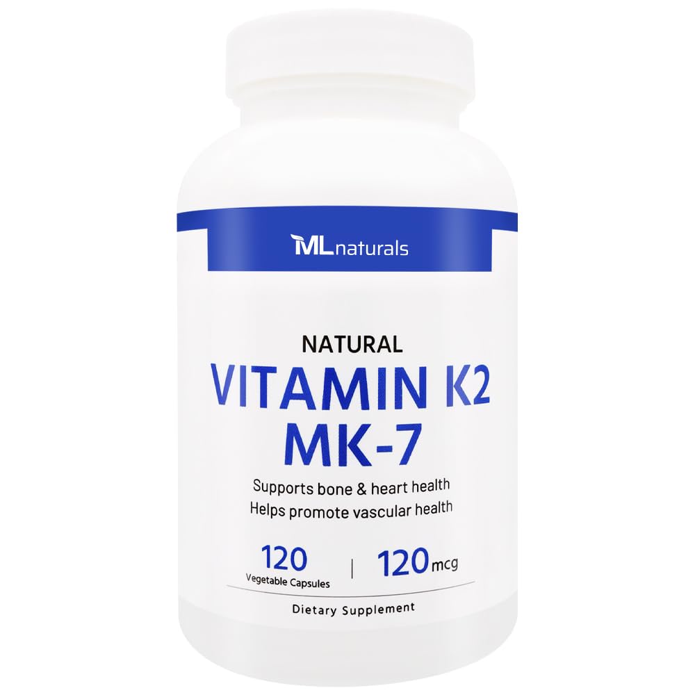ML Naturals Vitamin K2 MK-7 120mcg Capsules, 120 Count