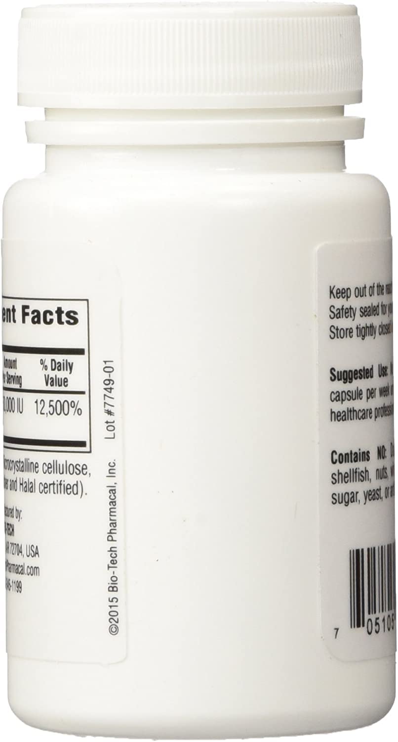 Bio-Tech Pharmacal Vitamin D3 50,000 IU Capsules, 200 Count