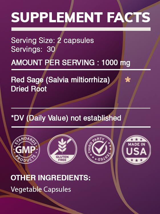 HerbEra Red Sage Capsules, 60 Count