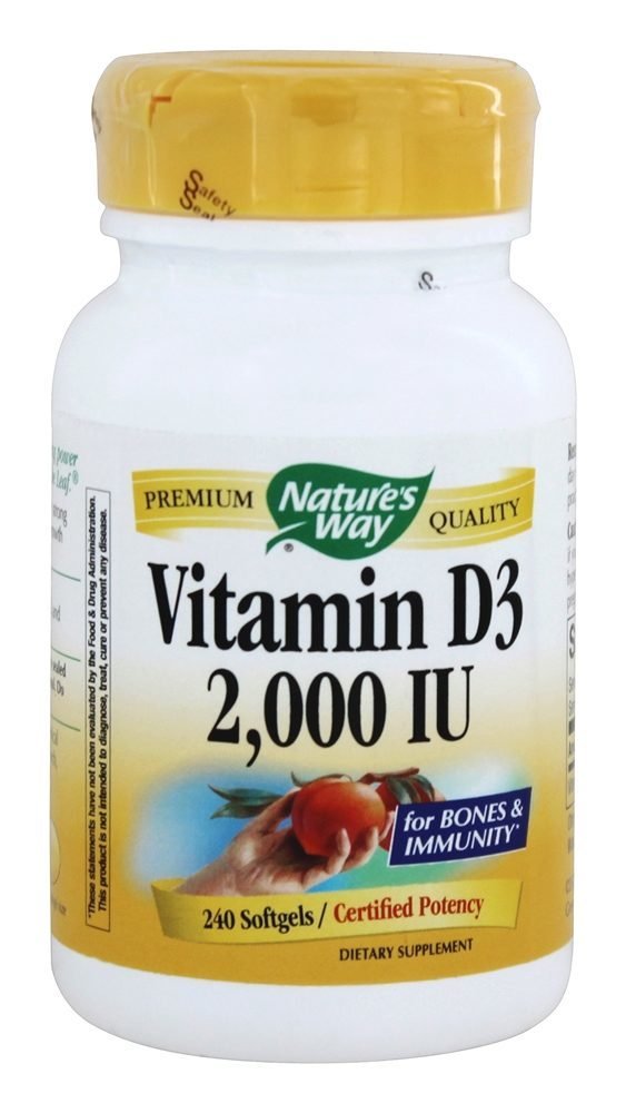Nature's Way Vitamin D-3 2000 IU Softgels, 240 Count