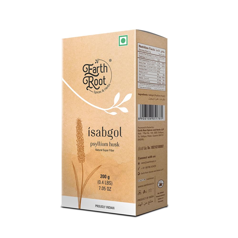 EARTHROOT Isabgol Psyllium Husk Powder 7.05 oz