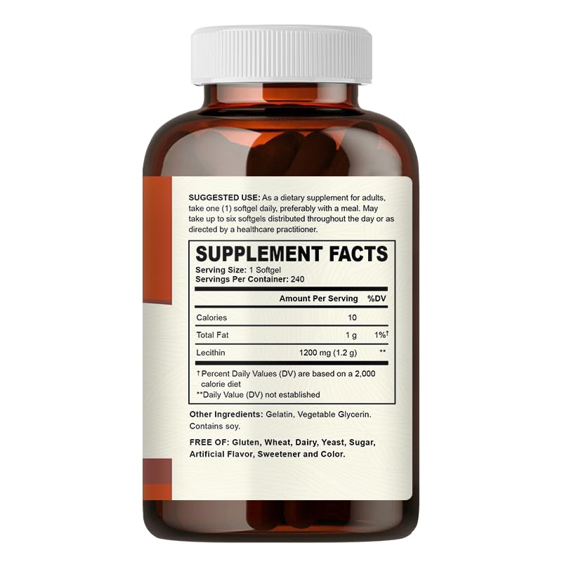 Oppuland Lecithin Softgels, 240 Count, Supports Brain Health