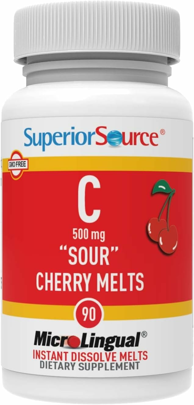Superior Source Vitamin C 500 mg Sour Cherry Melts Tablet 180 Tablets