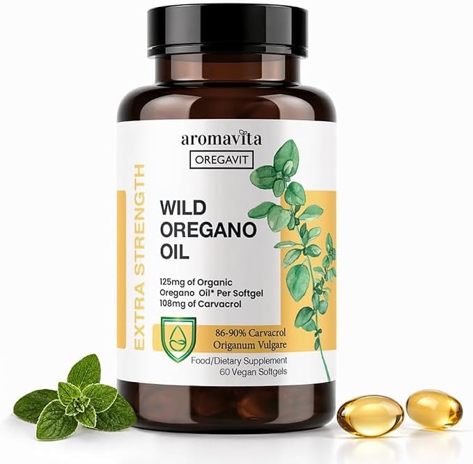 AROMAVITA Wild Oregano Oil Softgels, 60 Softgels