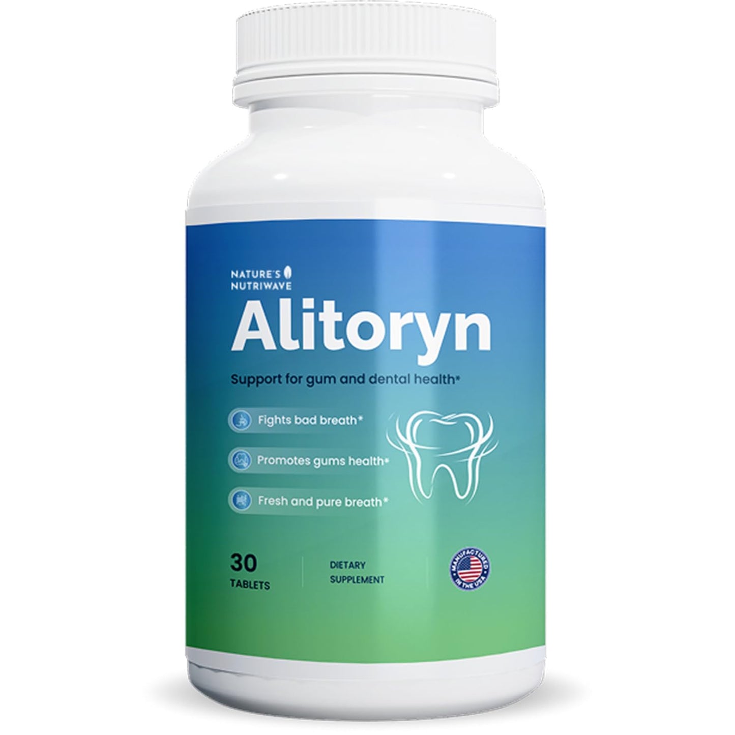 Nature’s NutriWave Alitoryn Oral Probiotic & Prebiotic Supplement with Lactobacillus, Bifidobacterium & Inulin Fiber, 30 Tablets