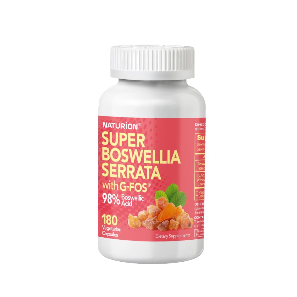 NATURION Super Boswellia Serrata with G-FOS Capsules, 180 Count