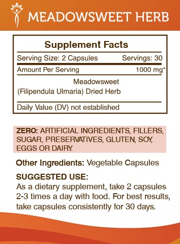 Secrets of the Tribe Meadowsweet Capsules 60 Count