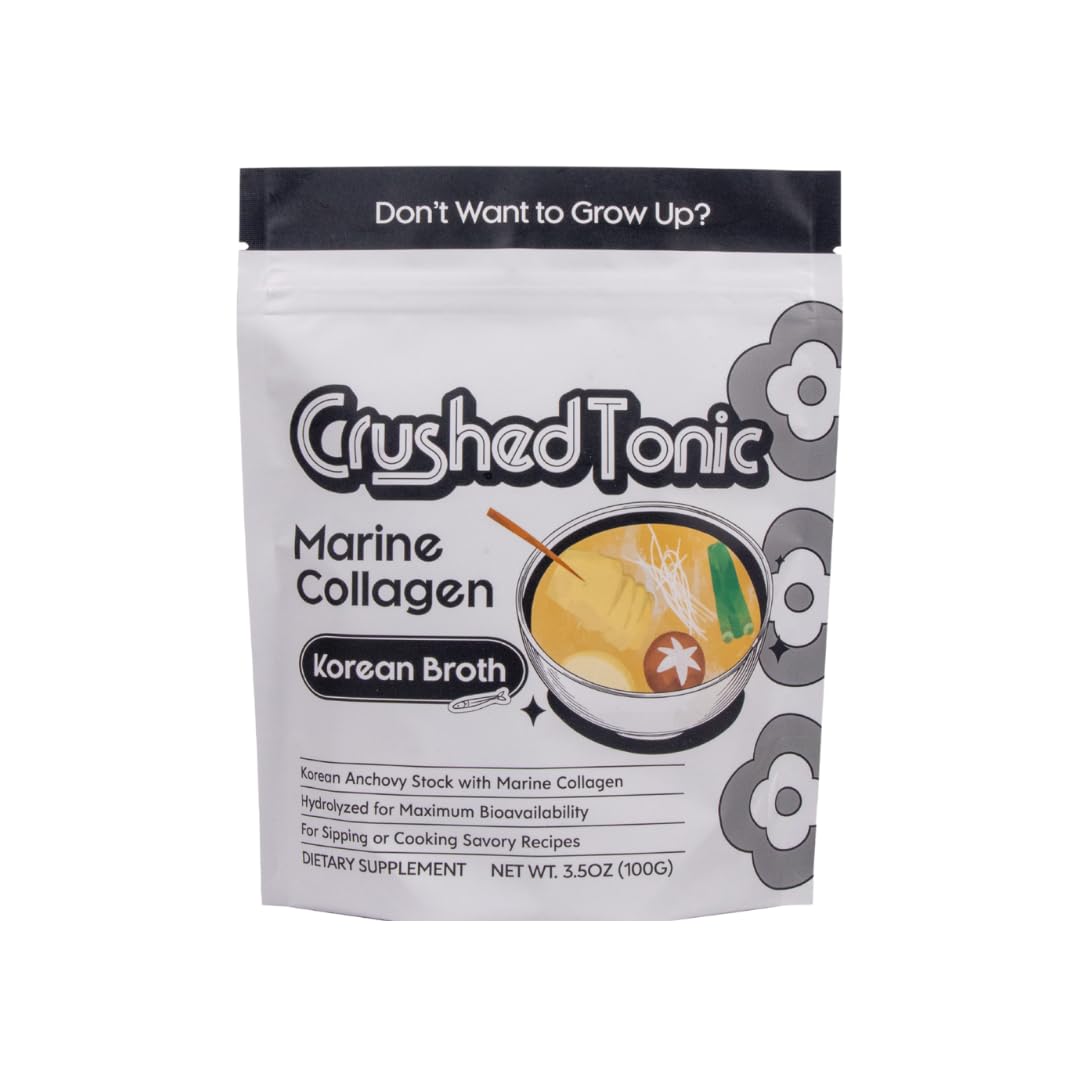 Crushed Tonic Korean Beauty Collagen Powder Hydrolyzed Marine Collagen Peptides, 3.52 oz