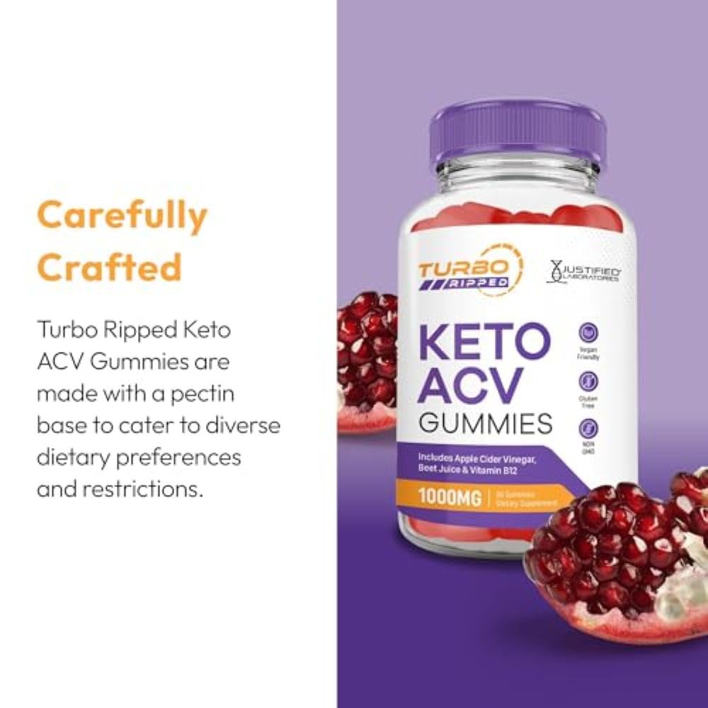 Justified Laboratories Turbo Ripped Keto ACV Gummies (1000 mg), 300 Gummies