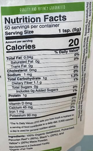 Incaliving Peruvian Triple Maca Powder 8.82 Ounces