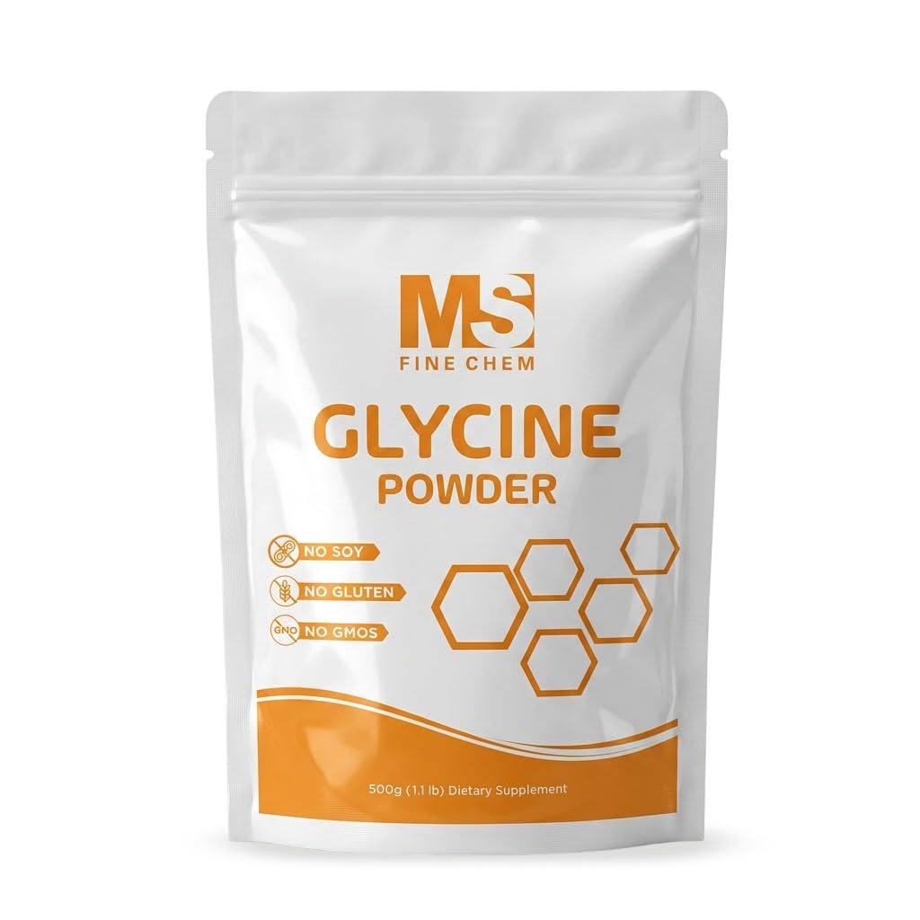 MS Finechem Glycine Powder, 1.1 lb (500 g)
