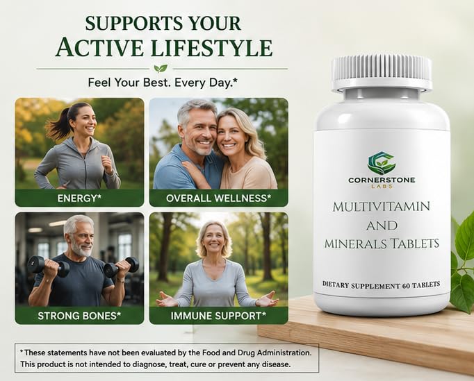 Cornerstone Labs Multivitamin with Minerals Daily Essential for Men and Women 60 Tablets