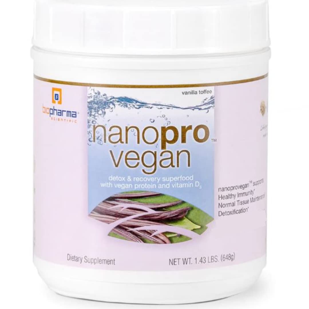 Biopharma Scientific Nanopro Vegan Protein Powder, Vanilla Toffee Flavor, 30 Servings