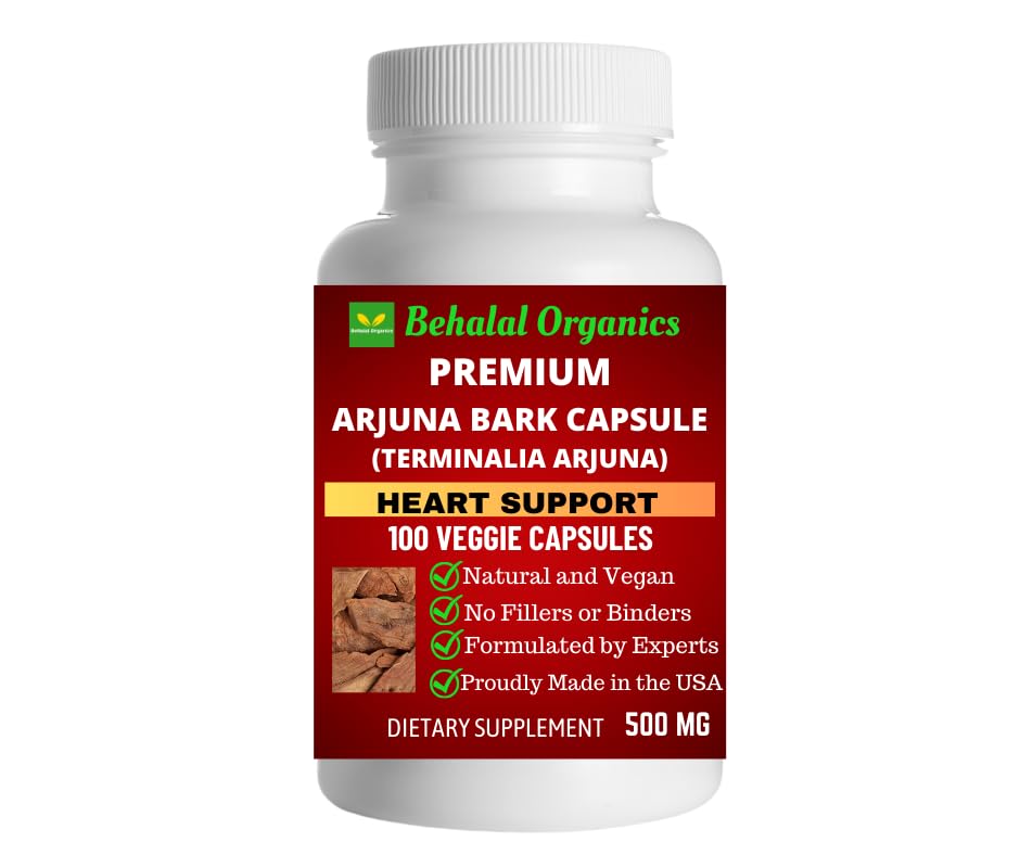 Behalal Organics Arjuna Bark Quick Release Capsules, 100 Count