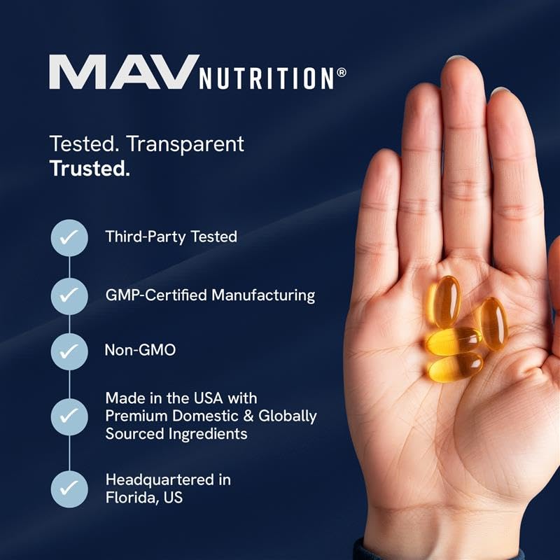 MAV NUTRITION Cod Liver Oil Softgels 1000mg, 60 Count