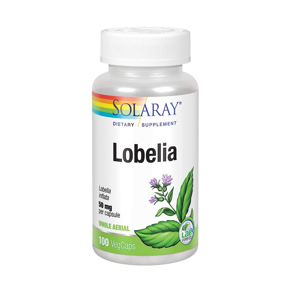 SOLARAY Lobelia Aerial 50mg Capsules, 100 Count