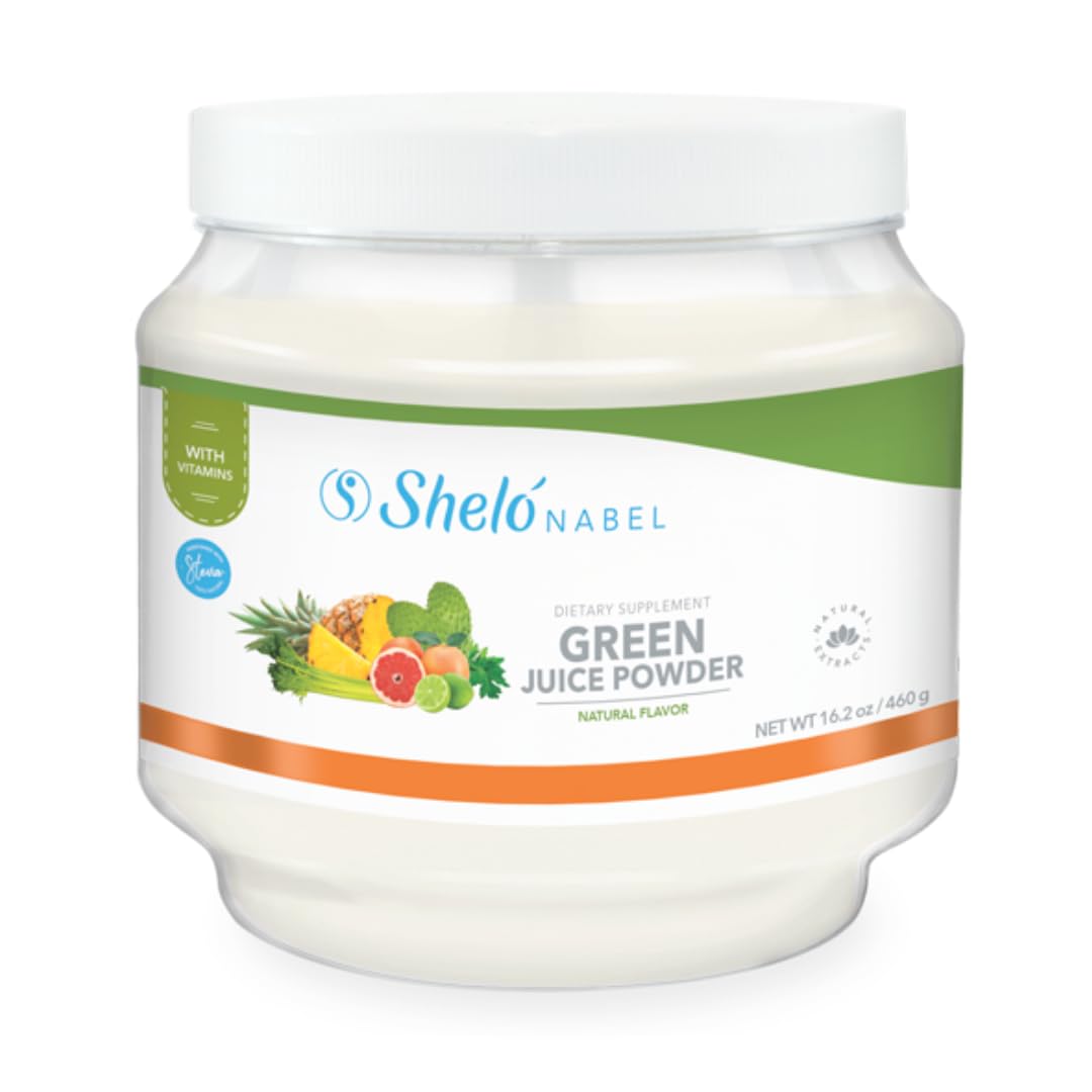 Sheló NABEL Jugo Verde Detox Dietary Fiber Green Juice with Multi-Vitamins Fast Acting Immune Support Natural Flavored Powder, 16.2 oz