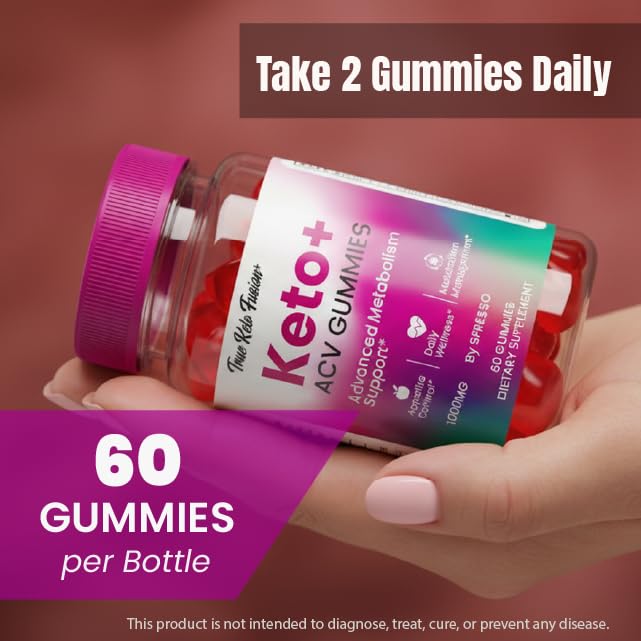 SPRESSO True Keto Fusion Gummies ACV Supplement, 60 Gummies