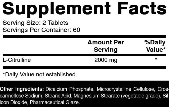 Oxify L-Citrulline 2000 mg Tablet, 120 Count