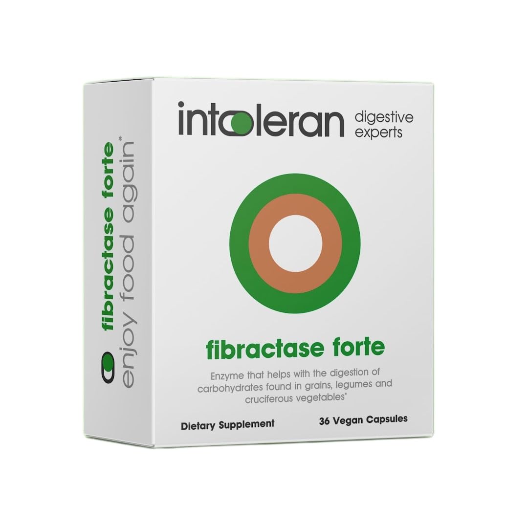 Intoleran Fibractase 1200 Digestive Enzymes Capsules, 36 Count